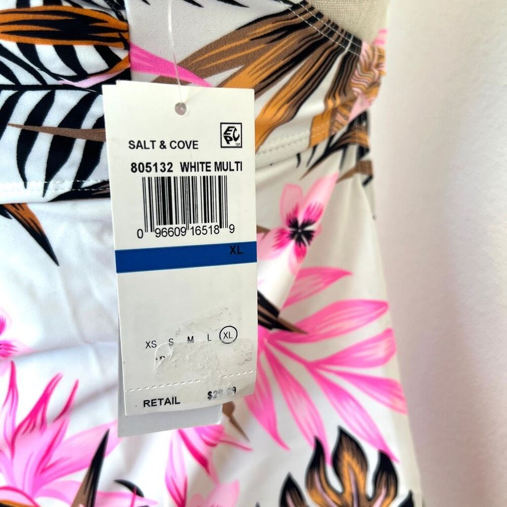 Salt + Cove Tropic Time V-Wire Tankini Top Tropical Print XL - Picture 5 of 14